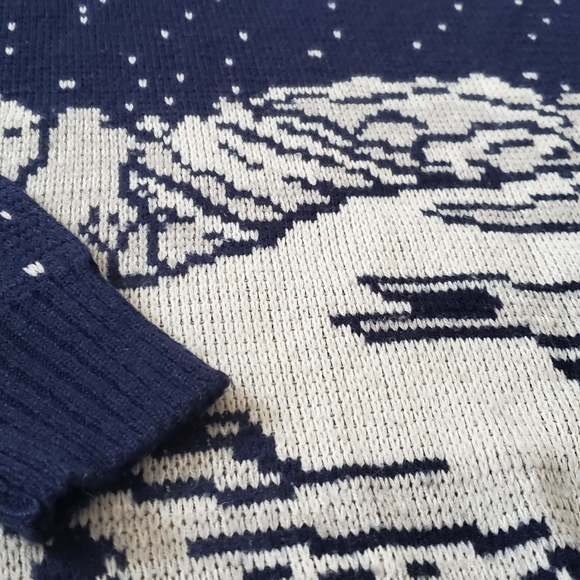 Vintage Blue & White Crewneck Sweater - Picture 2 of 5